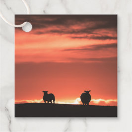 Lofoten Islands Sunset Sheep Nature Foto Geschenkanhänger