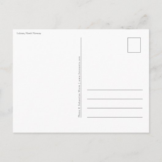 Lofoten Nordnorwegen Postkarte (Rückseite)