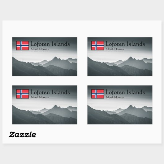 Lofoten Nordnorwegen Rechteckiger Aufkleber (Blatt)