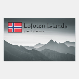 Lofoten Nordnorwegen Rechteckiger Aufkleber