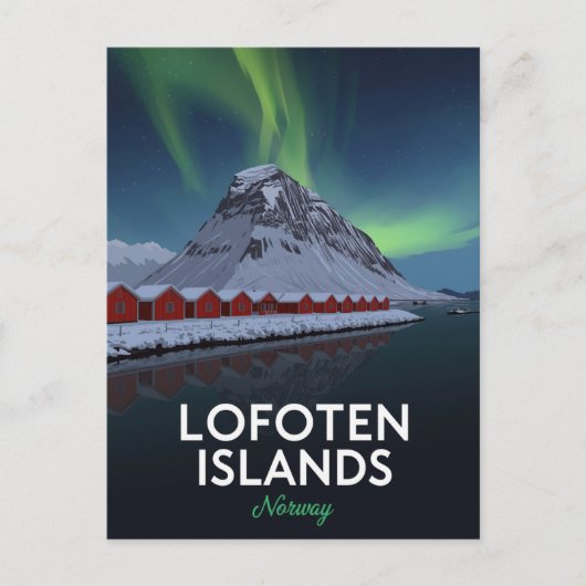 Lofoten Norway Northern Lights Postkarte (Vorderseite)