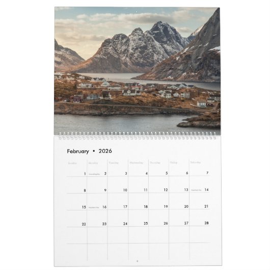Lofoten Norwegen 2026 Kalender (Feb 2026)