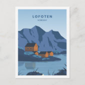 Lofoten Norwegen Berühmter Reiseort Illustration Postkarte (Vorderseite)