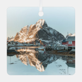 Lofoten Norwegen Landscape Foto Ornament Aus Metall