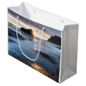 Lofoten Norwegen Midnight Sun Große Geschenktüte (Vorderseite Schrägansicht)