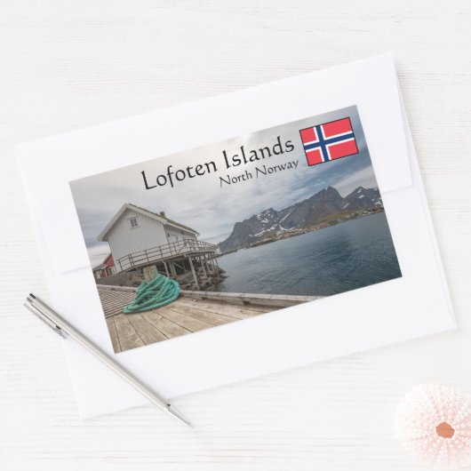 Lofoten Norwegen Rechteckiger Aufkleber (Umschlag)