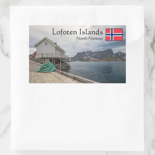Lofoten Norwegen Rechteckiger Aufkleber (Tasche)