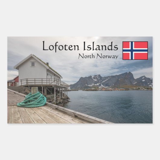 Lofoten Norwegen Rechteckiger Aufkleber (Vorderseite)
