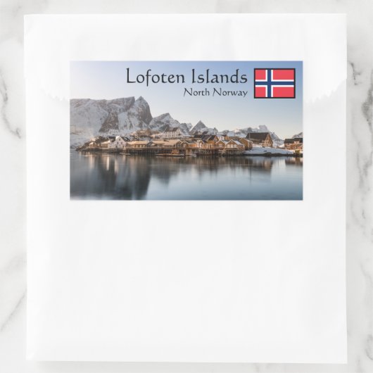 Lofoten Norwegen Rechteckiger Aufkleber (Tasche)