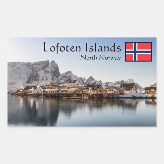 Lofoten Norwegen Rechteckiger Aufkleber (Vorderseite)