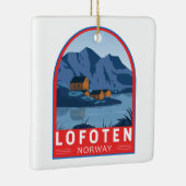 Lofoten Norwegen Reisen Vintag Art Keramikornament (Rechts)