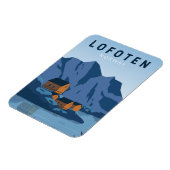 Lofoten Norwegen Reisen Vintag Art Magnet (Linke Seite)