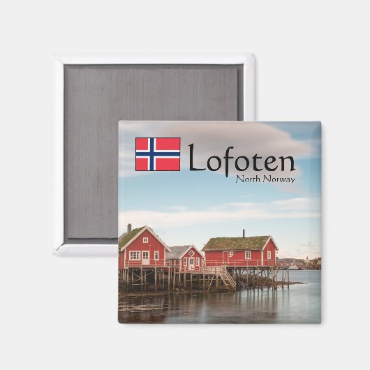 Lofoten Norwegen Souvenir Magnet (Vorderseite/Rückseite)