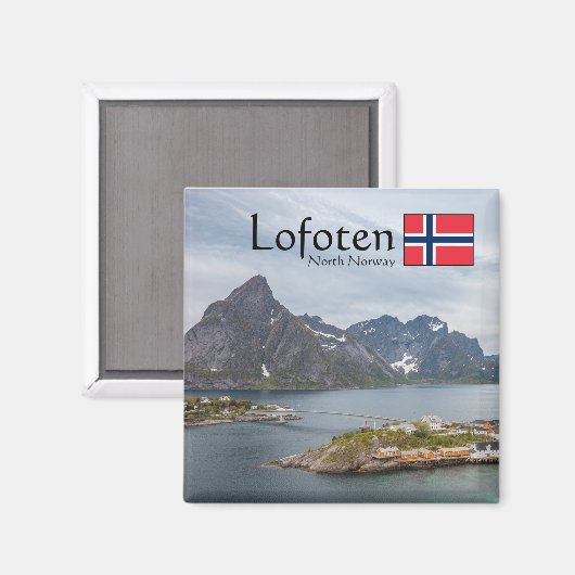 Lofoten Norwegen Souvenir Magnet (Vorderseite/Rückseite)