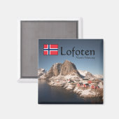 Lofoten Norwegen Souvenir Magnet (Vorderseite/Rückseite)