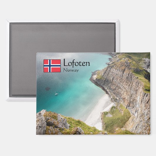 Lofoten Norwegen Souvenir Magnet (Vorderseite/Rückseite)