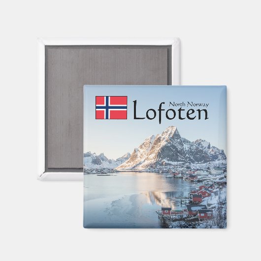 Lofoten Norwegen Souvenir Magnet (Vorderseite/Rückseite)