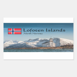 Lofoten Norwegen Souvenir Rechteckiger Aufkleber