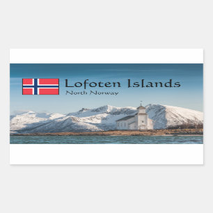 Lofoten Norwegen Souvenir Rechteckiger Aufkleber