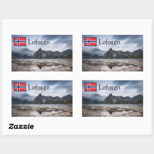 Lofoten Norwegen Souvenir Rechteckiger Aufkleber