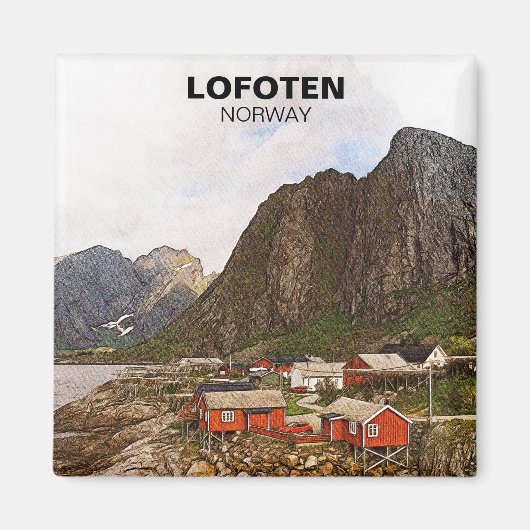 Lofoten Norwegen Travel Souvenir Magnet (Vorne)