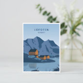 Lofoten Norwegen Vintage Reise Winter Europa Postkarte (Stehend Vorderseite)