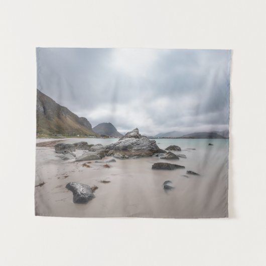 Lofoten Ramberg Beach Wandteppich (Vorderseite (Horizontal))