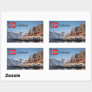 Lofoten Souvenir Rechteckiger Aufkleber