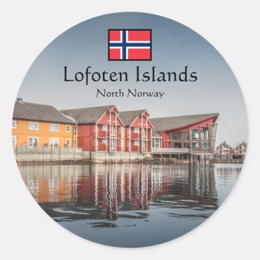 Lofoten Souvenir Runder Aufkleber (Vorderseite)