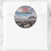 Lofoten Uttakleiv Runder Aufkleber (Tasche)