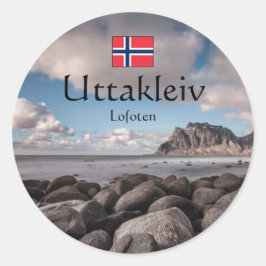 Lofoten Uttakleiv Runder Aufkleber
