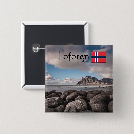 Lofoten Uttakleiv Souvenir Button (Vorne & Hinten)