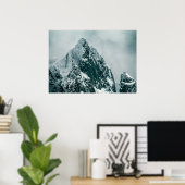 Lofoten Winter Mountain Nature Foto Poster (Heimbüro)