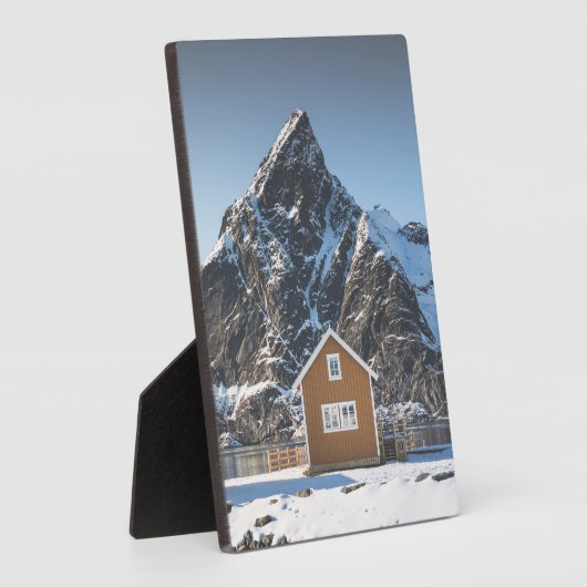 Lofoten Yellow Cabin Fotoplatte (Seite)