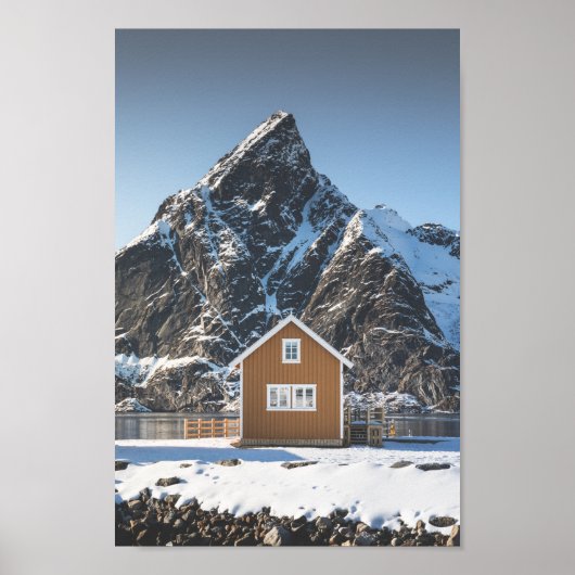 Lofoten Yellow Cabin Poster (Vorne)