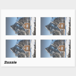 Lofoten Yellow Cabin Rechteckiger Aufkleber