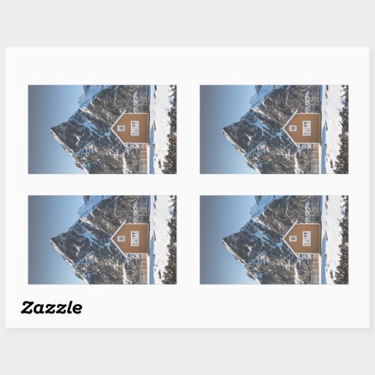 Lofoten Yellow Cabin Rechteckiger Aufkleber (Blatt)