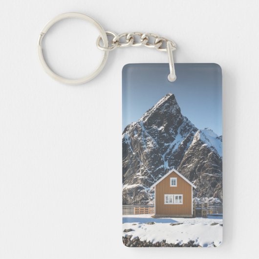 Lofoten Yellow Cabin Schlüsselanhänger (Vorderseite)