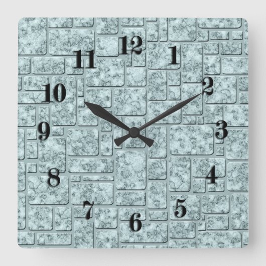 Loft, grey-blue quadratische wanduhr (Vorderseite)