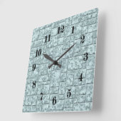Loft, grey-blue quadratische wanduhr (Winkel)