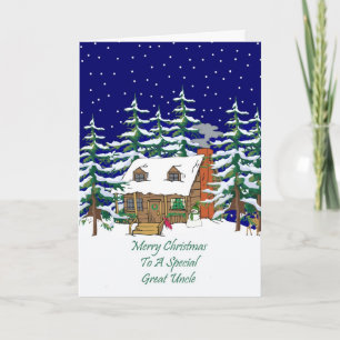 Log Cabin Christmas Great Onkel Feiertagskarte
