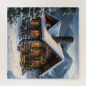 Log Cabin Christmas Puzzle (Horizontal)