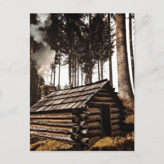 LOG CABIN HAUS IN FORSTPOSTCARDS POSTKARTE (Vorderseite)
