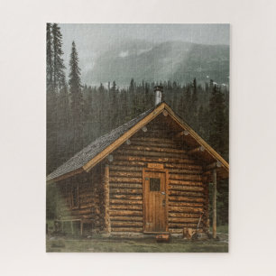 LOG CABIN HAUS IN ROCKY BERGEN JIGSAW PUZZLE