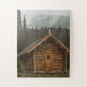 LOG CABIN HOUSE JIGSAW PUZZLE