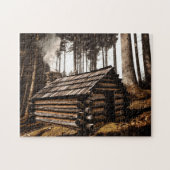 LOG CABIN IN WOODS JIGSAW PUZZLE (Horizontal)