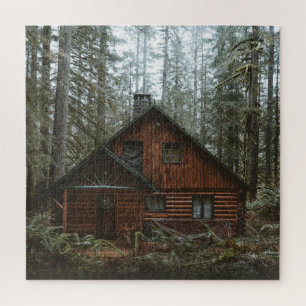 LOG CABIN IN WOODS JIGSAW PUZZLE