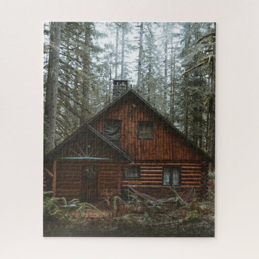 LOG CABIN IN WOODS JIGSAW PUZZLE (Vertikal)