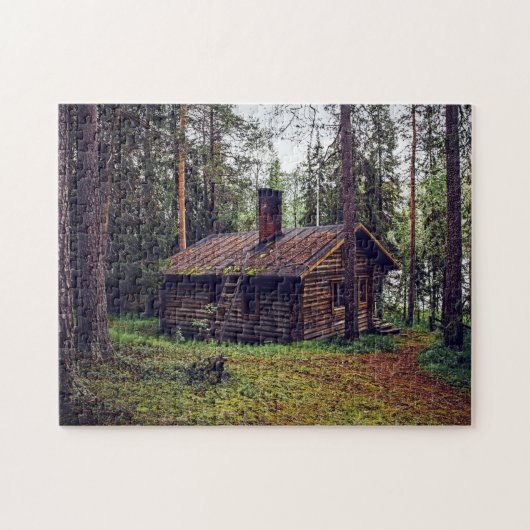 LOG CABIN IN WOODS JIGSAW PUZZLE (Horizontal)