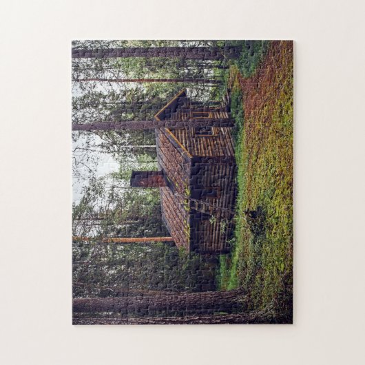 LOG CABIN IN WOODS JIGSAW PUZZLE (Vertikal)